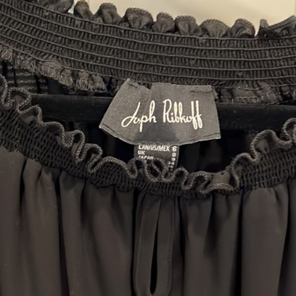 Joseph Ribkoff Off The Shoulder Lace Top Women's Sz 6 peasant boho Eye Lace VTG - Picture 12 of 13